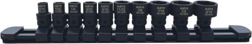 Astro Tools 78110 10-Piece 1/4" Drive Low Profile Nano Impact Sockets - SAE (Pack of 12) - size: 1/4" Drive SAE - 10 Pieces (Pack of 12)