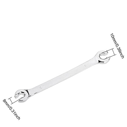 Flare Nut Wrench, 8mmx10mm Metric Double Open End, High Carbon Steel and Chrome Plating, for Household Maintenance and General Repairs - size: 8x10mm 1pcs
