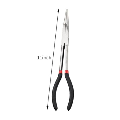 Long Reach Pliers, 11 Inches 45 Degree Angle Long Needle Nose Pliers, Automotive Electrical Tools for Narrow Spaces and Limited Areas (COLOR:45 Degree) - color: 45 Degree