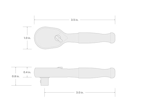 TEKTON 1/4 Inch Drive x 3 Inch Stubby Ratchet | SRH01003 - size: 1/4 Inch Drive x 3 Inch Non-QR, style: Non-Quick-Release