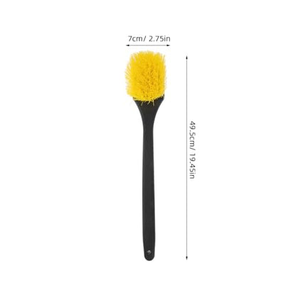 Long Handle Car Tire Brush with Heavy Duty Stiff Bristles for Wheel and Rim Cleaning Ergonomic Grip Car Wash Detailing Tool