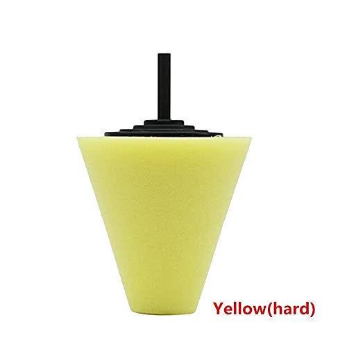 Jinchao-polishing Pads, 1x Polishing Sponges Pad, Cleaning Car Tyres Wheel Bosses Polishing Machine Cone-Shape Wheel Hubs Polisher Disk,Polishing (Color : Yellow) - color: Yellow