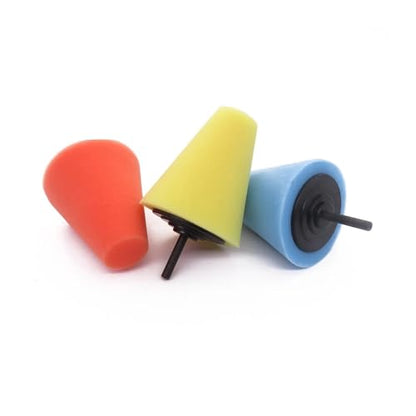 Car Polishing Pad Buffing Foam Sponge Pad Cone Polisher Buffer Pad Automotive Waxing Kit for Car Wheel Hub Headlight Polishing - color: 3pcs