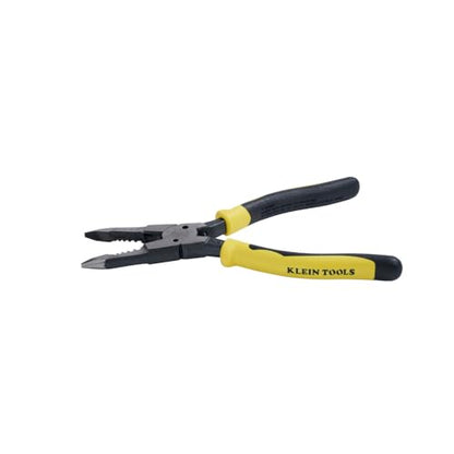 Klein Tools J206-8C Long Nose All-Purpose Spring Loaded Pliers, Made in USA, Forged Steel with Dual Material Journeyman Handles - style: Spring Loaded
