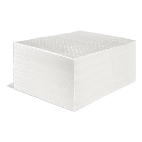 Aain 2 Pack Absorbent Mat Pad, Heavy weight Economical Oil Absorbent Pads,Absorbs Liquids,15" x 20",White 200pcs - style: 200pcs