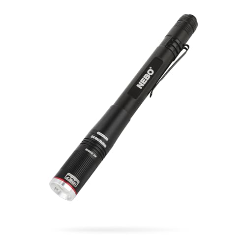NEBO INSPECTOR RC Pen Light | 360 Lumens, 3 Light Modes, Rechargeable & AAA Battery Powered LED Flashlight, Waterproof, Compact & Durable, Pocket Clip for EDC, Includes USB Charging Cable - style: Black - 360 Lumens