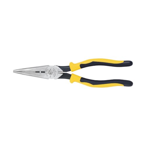 Klein Tools J203-8N Long Nose Side-Cutter Stripping Pliers, Induction Hardened and Heavier For Increased Cutting Power, 8-Inch - style: Side Cutters w/Stripping