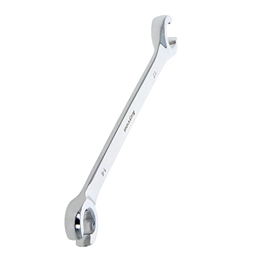 Auniwaig 14mm x 17mm Flare Nut Wrench 0.55 x 0.67 Inch Metric Double Open End Geardrive Flare Nut Wrench for Removing Replacing Nuts 2 Pcs - size: 14x17mm