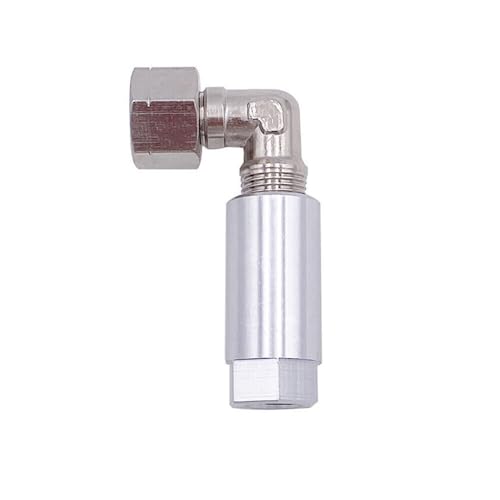 Fuel Rail Pressure Gauge Adapter Compatible with Ford Service Port Schrader Valve Adapter Silver