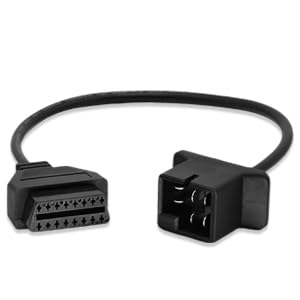 OBD1 to OBD2 Cable fit for Je-ep 6 Pin to 16 Pin OBD Diagnostic Adapter | Compatible for Jeep/Dodge/Chrysler Vehicles 6pin to Obd2 Diagnostic Cable Connector,Work with Obd ii Scanner Tool/Code Reader - style: Fit for jeep-6pin