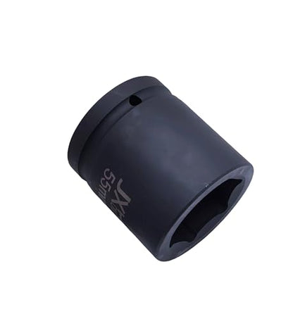 1-1/2" Drive Impact Socket, 6-Point, Heat Treated Cr-Mo Steel – Heavy Duty for Hydraulic Impact Wrench (55mm) - size: 55mm