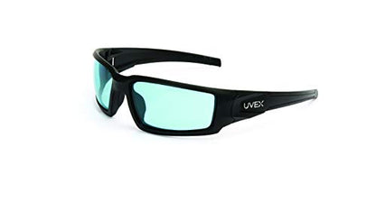 Honeywell Uvex Hypershock Safety Glasses, Black Frame with SCT-Blue Lens & HydroShield Anti-Fog Coating (S2951HS)