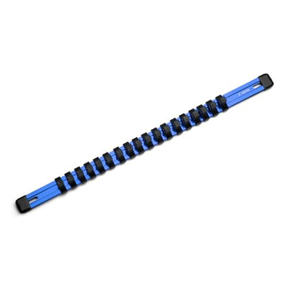 Capri Tools Aluminum Socket Rail, 3/8 in. Drive, 17 in. Long, 18 Socket Clips, Blue - color: Blue, size: 3/8 in. Drive