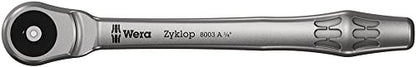 Wera 05004017001 8100 SA 7 Zyklop Metric Metal Ratchet Set with Push-Through Square, 28 Piece, 1/4" Drive