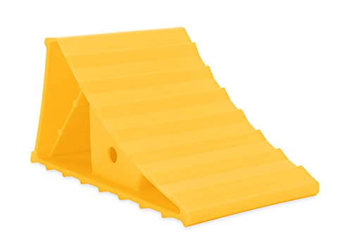 Camco 44432 Wheel Chock Without Rope, Helps Keep Your Trailer or RV in Place (Pack of 1), Yellow - style: Wheel Chock
