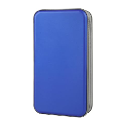 alavisxf xx CD Case, 96 Capacity Hard Plastic Organizer Wallet for Car | CD DVD Holder, Portable Hand Strap, Zipper Closure, Anti-Slip Scratch-Resistant Sleeves, Disc Storage, for Home Office Travel - color: Blue, size: 96 Capacity
