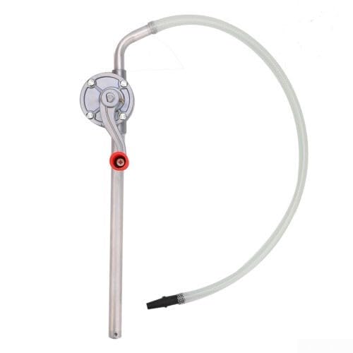 Manual Hand Crank Oil Transfer Pump Aluminum Rotary Pump for Diesel Fuel Engine Oil Hydraulic Fluid Gear Oil Rapeseed Oil with Adjustable Inlet Tube