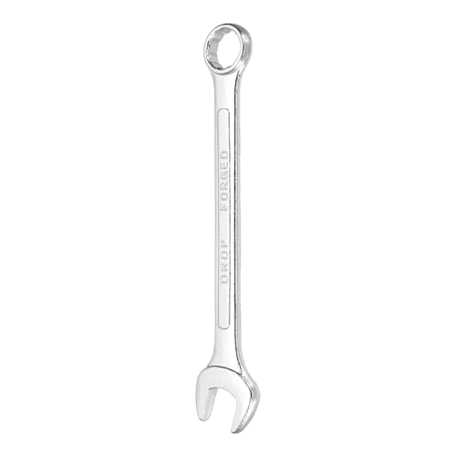 HARFINGTON Combination Wrench 15mm Metric 12-Point Box and Open End Zinc Plated Steel Double Ended Spanner Tool for Automotive Pipe Furniture Machinery DIY Repair, Silver White - size: 15mm