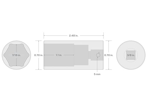 TEKTON 3/8 Inch Drive x 7/16 Inch Deep 6-Point Impact Socket | SID13011 - size: 7/16 in., style: Deep