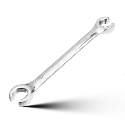 Flare Nut Wrench 15mm x 17mm Double Open End 45 Steel Metric Brake Line Wrenches 15-Degree Offset Design for Removing and Onstalling Nuts in Automotive, Plumbing, and Industrial Applications - size: 15*17mm