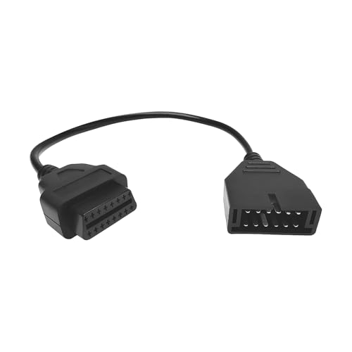 OBD1 to OBD2 Adapter, Auto Cable Code Reader Diagnostic Extension Tool, OBD1 12 Pins to OBD2 16 Pins Car Socket Scanner Cable, Auto Scanner Connector Replacement for Most Models
