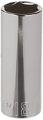 CRAFTSMAN Deep Socket, Metric, 3/8-Inch Drive, 18mm, 6-Point (CMMT44435) - size: 18 MM