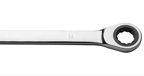 FLZOSPER 14mm Metric Ratchet Wrench,Box End Head 72-Tooth Ratcheting Combination Wrench Spanner - size: 14mm