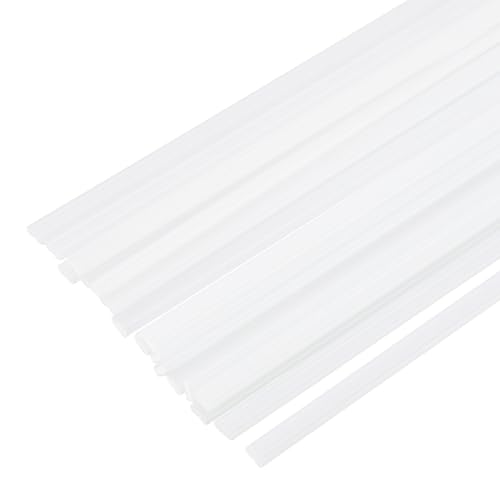 MECCANIXITY 20pcs Plastic Welding Rods, 8 Inch PP Welding Strips 1/4" for Plastic Welder Soldering Tool Kit, Car Bumpers, Kayak Repair, White