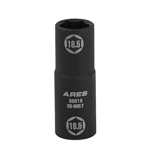 ARES 59019 18.5x19.5mm Half Size Lug Nut Flip Socket - 1/2-In Drive | Removes Warped, Damaged & Bloated Chrome Capped Lug Nuts - size: 18.5 x 19.5mm