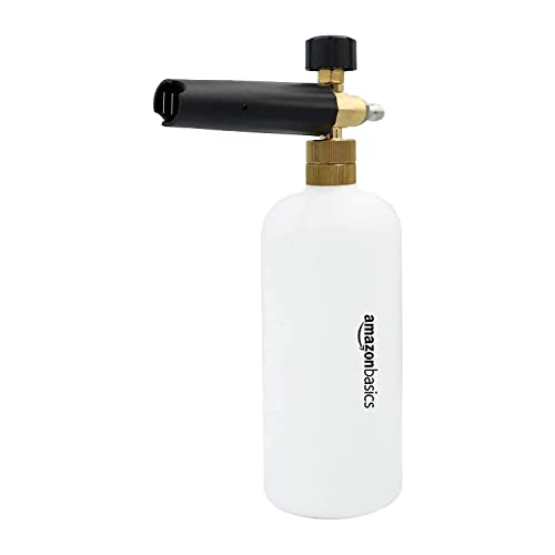 Amazon Basics Foam Cannon with 1/4-Inch Quick Connector for Pressure Washer, Snow Foam Lance for Car Washing, Adjustable Nozzle, 33-Ounce (1 Liter)