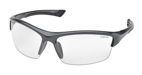 Elvex Delta Plus WELSG350CGRAY Sonoma Safety Glasses, Clear Grey, Lightweight Polycarbonate Frame and Lens, ANSI, Comfortable Fit for Construction, Industrial, and General Eye Protection