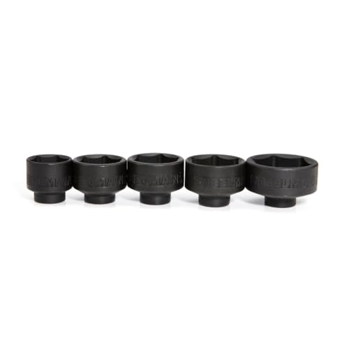 Steelman 5-Piece 3/8-Inch Drive Low Profile Oil Filter Wrench Socket Set, 24mm, 27mm, 29mm, 32mm, and 36mm Sizes - size: 5-Pc. Set