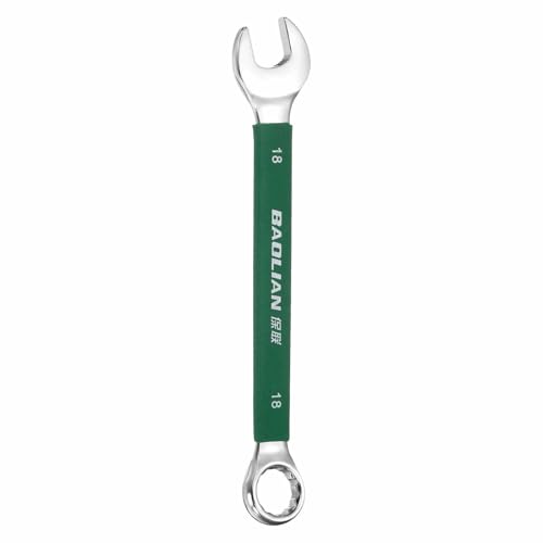 HARFINGTON 18mm Metric Combination Wrench 10 Degree Offset 12 Point Cr-V Steel Single Open End Spanner Wrenches for Automotive Repair Furniture Assembly - size: 18mm