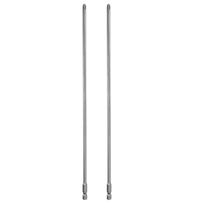 HARFINGTON 2pcs #2 Phillips Screwdriver Bit PH2 1/4" Hex Shank 12" (300mm) Long Magnetic S2 Steel Industrial Grade Screw Driver Bit Cross Head Electric Drill Bits 0.197" (5mm) Rod - size: PH2 x 300mm x 5mm