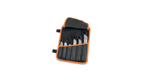 Beta 120/B6N Ratchet Flare Nut Wrench Set, 6-Piece Metric 10-22mm, 12-Point | Single End Opening, Reversible Ratcheting Line Wrench Set for Brake Lines, Fuel Lines, Hydraulic Fittings & Automotive Repair