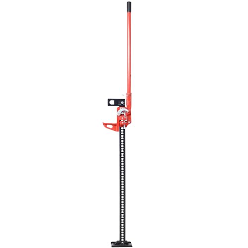 48'' Farm Jack with 7000 Lbs Capacity Heavy Duty Off Road Jack for Tractor SUV Truck Hi Lift Utility Farm Jack with Ratcheting Mechanism Red Steel Construction for Lifting and Pulling