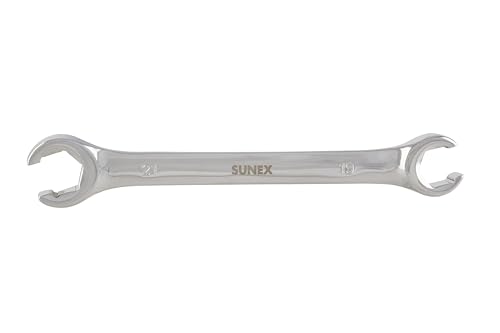 Sunex 980909 119mm by 21mm Fully Polished Flare Nut Wrench - size: 19mm by 21mm