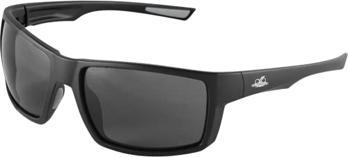 Bullhead Safety Eyewear Sawfish Glasses - Anti-Fog, Lightweight, Scratch Resistant, UV Light Blocking Sunglasses for Cycling, Fishing, Driving, Outdoor Work, Gray Lenses - color: Smoke Lens, Matte Black Frame, style: Anti-fog