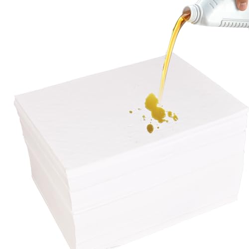 PONO 15x20 in Oil Absorbent Pads, 200 Pcs White Heavy Weight Oil-Only Absorbent Pad,Used for Oil Spill Cleaning in Garage Workshop, Reusable, Washable, Durable - size: 200Pcs, 20"X15"