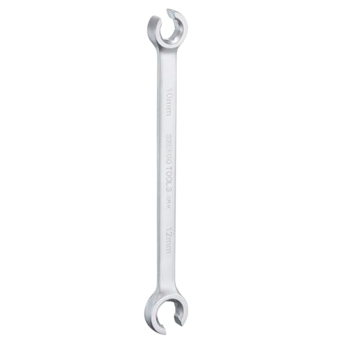 HARFINGTON Flare Nut Wrench 10mm x 12mm CR-V Nickel Plating Wrench for DIY Automotive Repairs and Household Maintenance - size: 10mm x 12mm