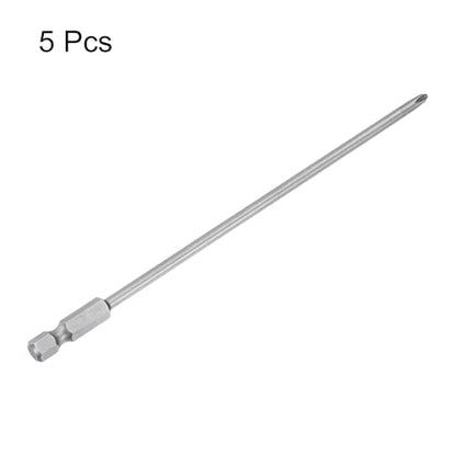 HARFINGTON 5pcs #1 Phillips Screwdriver Bit PH1 1/4" Hex Shank 6" (150mm) Long Magnetic S2 Steel Industrial Grade Screw Driver Bit Cross Head Electric Drill Bits 0.138" (3.5mm) Rod - size: PH1 x 150mm x 3.5mm