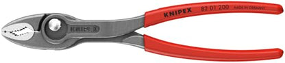 KNIPEX 82 01 200 TwinGrip Pliers, 8-inch | Slip joint pliers with push button adjustment