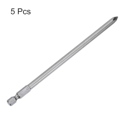 HARFINGTON 5pcs #1 Phillips Screwdriver Bit PH1 1/4" Hex Shank 6" (150mm) Long Magnetic S2 Steel Industrial Grade Screw Driver Bit Cross Head Electric Drill Bits 0.236" (6mm) Rod - size: PH1 x 150mm x 6mm