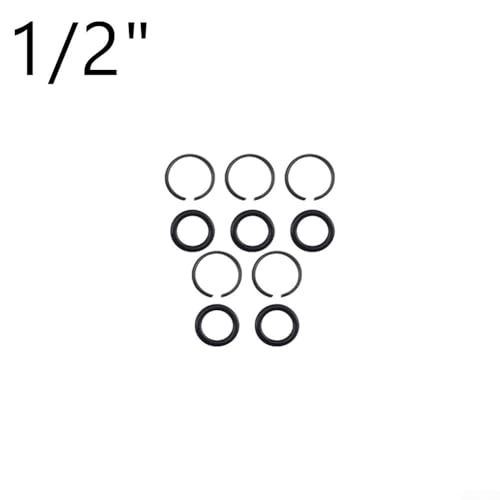 Pneumatic for IMPACT Wrench Socket Retainer Rings With O-Rings, Metal Construction For 3/8, 1/2, 3/4, 1 Inch Air Tools, 5 Sets Repair Kit For Automotive Garage(1/2) - color: 1/2