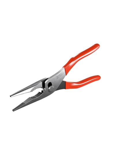 Crosstar 9-Inch Long Nose Slip Joint Pliers, CR-V Steel Needle Nose Pliers with 2-Position Adjustable Jaw, Self-Returning Spring & 2-Zone Serrated Jaw for Clamping, Tightening and Loosening