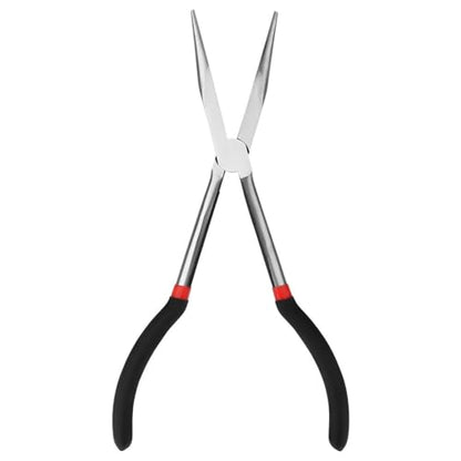 11 Inch Long Reach Needle Nose Pliers - Non-Slip Grip Straight Needle Nose Pliers for Mechanics, Electricians, Fishing and Home Repairs