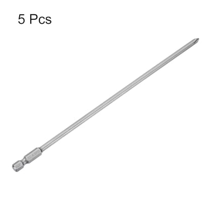 HARFINGTON 5pcs #1 Phillips Screwdriver Bit PH1 1/4" Hex Shank 8" (200mm) Long Magnetic S2 Steel Industrial Grade Screw Driver Bit Cross Head Electric Drill Bits 0.177" (4.5mm) Rod - size: PH1 x 200mm x 4.5mm