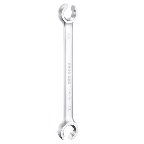 HARFINGTON Flare Nut Wrench 13mm x 14mm CR-V Nickel Plating Wrench for DIY Automotive Repairs and Household Maintenance - size: 13mm x 14mm