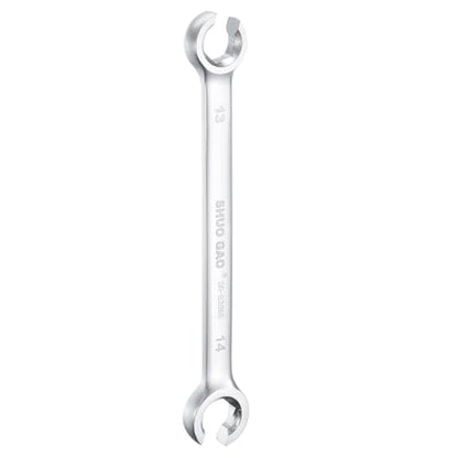 HARFINGTON Flare Nut Wrench 13mm x 14mm CR-V Nickel Plating Wrench for DIY Automotive Repairs and Household Maintenance - size: 13mm x 14mm