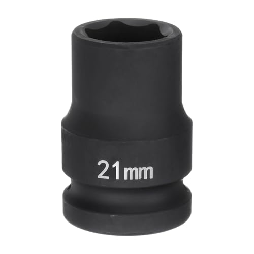 HARFINGTON 6-Point Impact Socket 3/4" Drive 21mm Metric 40Cr Alloy Steel Spindle Axle Nut Impact Socket - size: 21mm